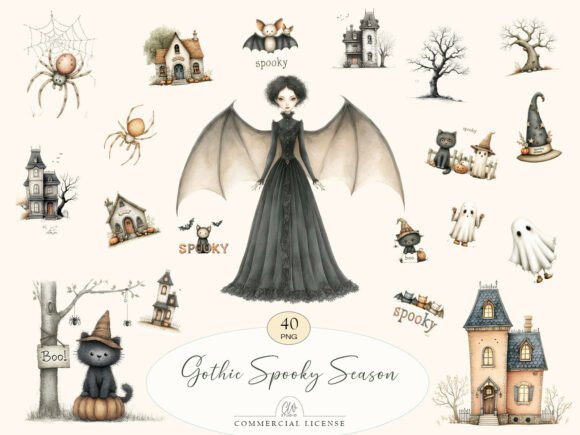 Download Gothic Spooky Season Clipart - Premium Bundle