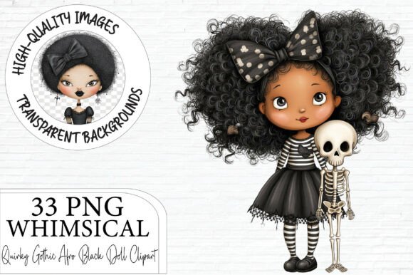 Download Whimsical Gothic Afro Black Doll Clipart - Doll Collection